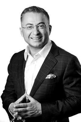 Stylish and classic black and white corporate headshots for senior executives