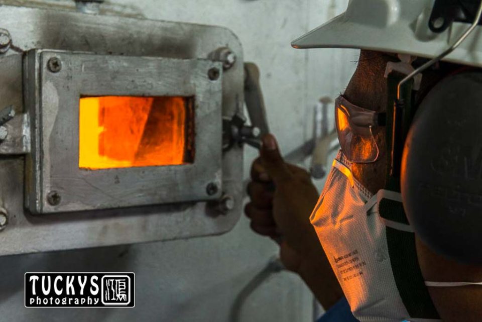 professional corporate photography at furnace, Environmental portrait photography of men at work — Singapore industrial photographer, factory photography singapore