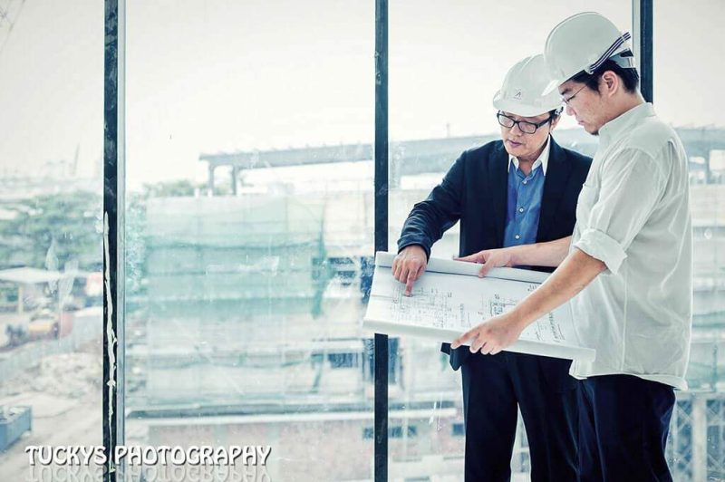 lifestyle Industrial portrait of architect at construction site — industrial photographer singapore, factory photography singapore