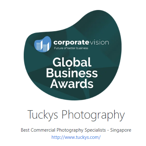 Singapore commercial photography. Corporate Vision Global Business Awards winner: Tuckys Photography, Best Commercial Photography Specialists – Singapore
